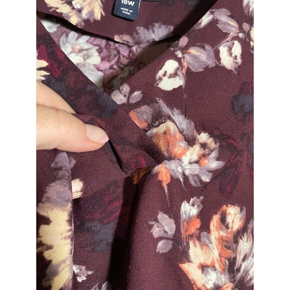 Land's End Red Floral Sheath Dress with Pockets Short Sleeve Women's 18W - Picture 5 of 14